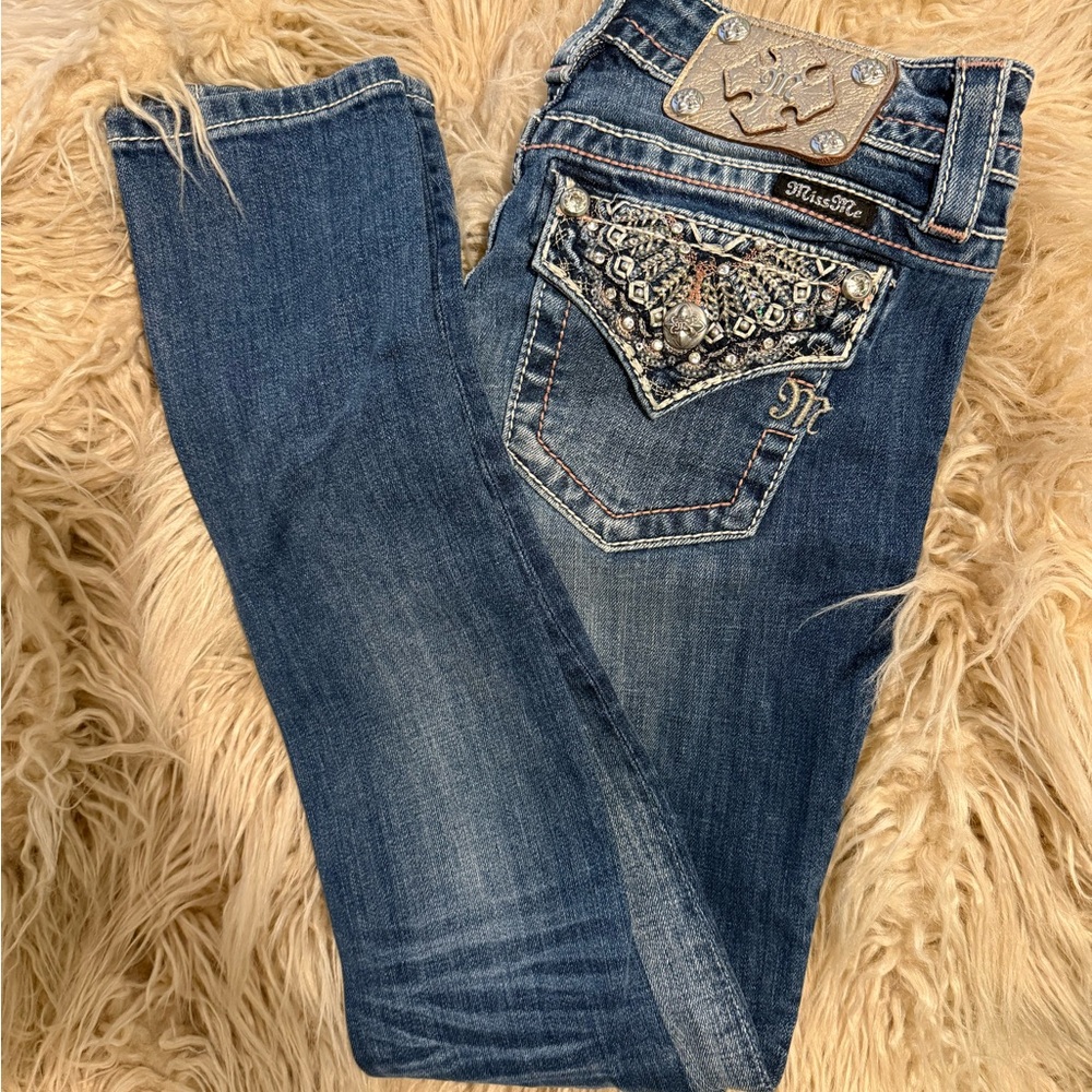 Miss Me Women's Blue Embellished Jeans Size 27